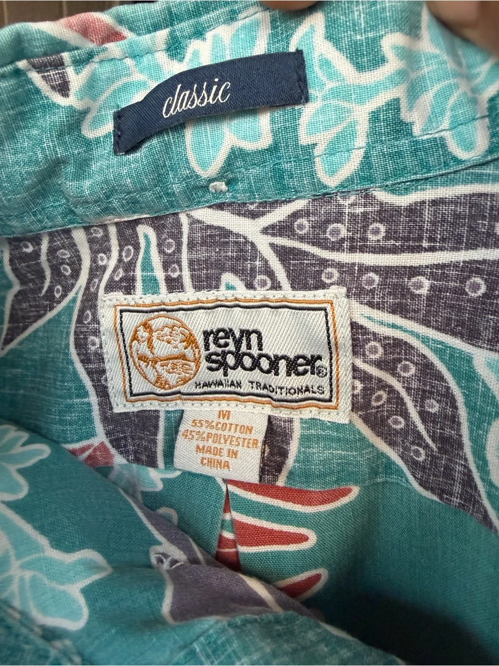 PreOwned Reyn Spooner Classic Hawaiian Print Multicolored Pullover Men's Medium